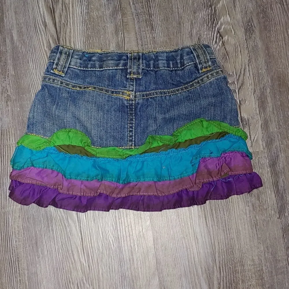 The Children's Place ruffle jean denim skirt  adjustable waist  Sz 3T NWOT